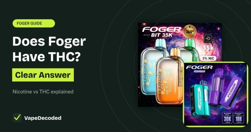 Does Foger Vape Have THC or Nicotine? guide with Foger Bit 35K and Switch Pro
