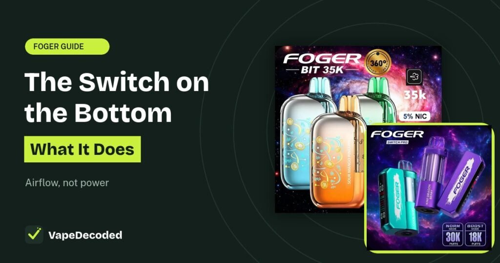 What Is the Switch on the Bottom of a Foger Vape? guide with Foger Bit 35K and Switch Pro