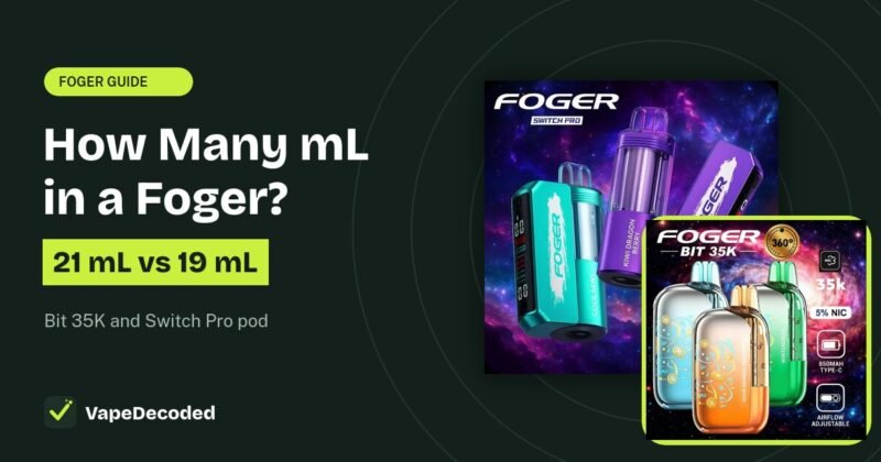 How Many ml of Juice Is in a Foger Vape? guide with Foger Bit 35K and Switch Pro