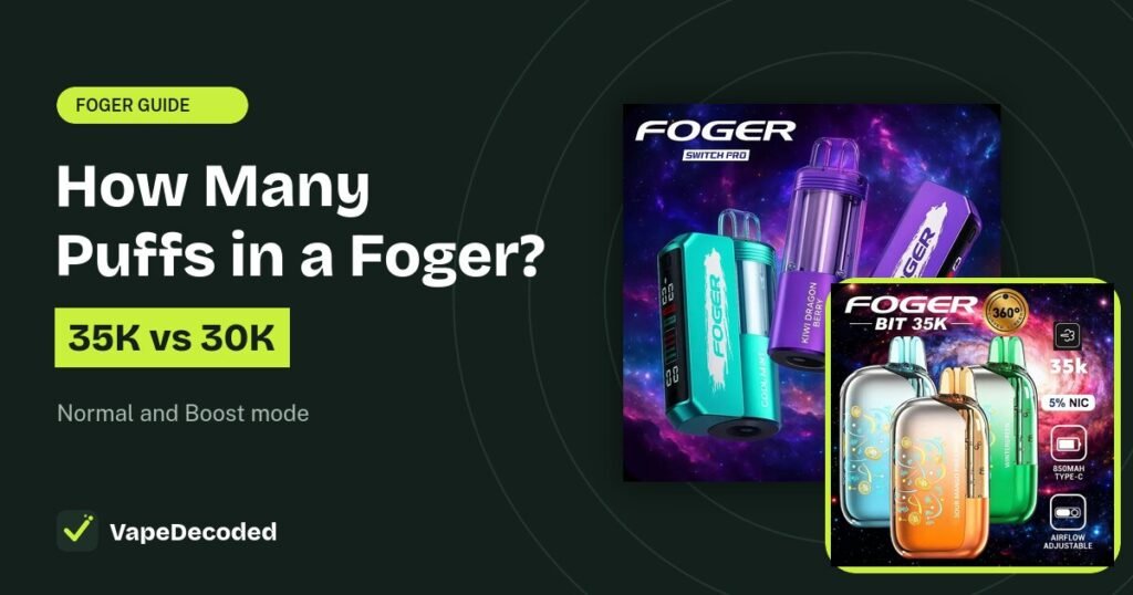 How Many Puffs Are in a Foger Vape? guide with Foger Bit 35K and Switch Pro