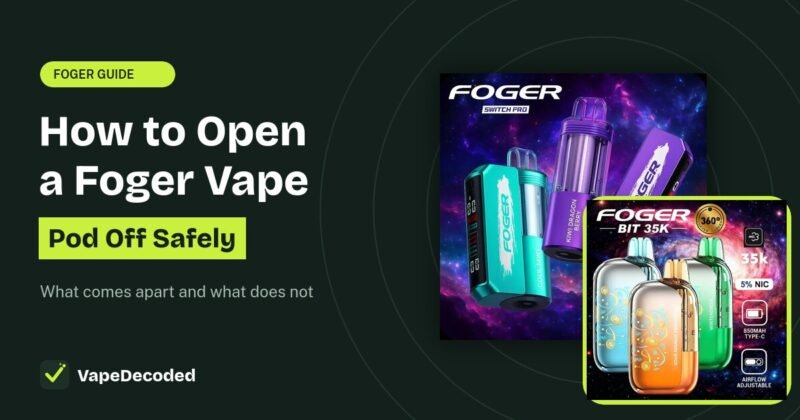 How to Open a Foger Vape and Take the Pod Apart Safely guide with Foger Bit 35K and Switch Pro